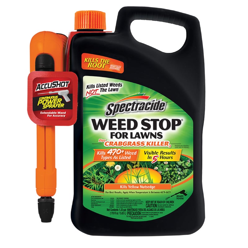 Spectracide Weed Stop For Lawns Plus Crabgrass Killer, AccuShot Sprayer, 1.33 gallon - Image 1