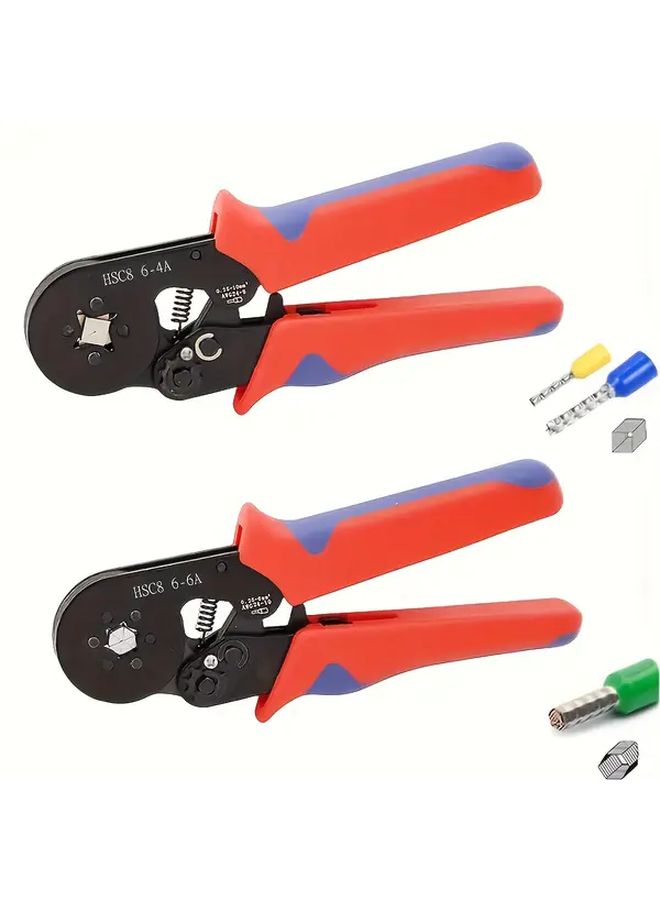 Crimping Pliers 6 6A Red And Blue For Electrical Work Automatic Ratchet Adjustment Compatible With 1200 Types Of Wire Connectors - Image 1