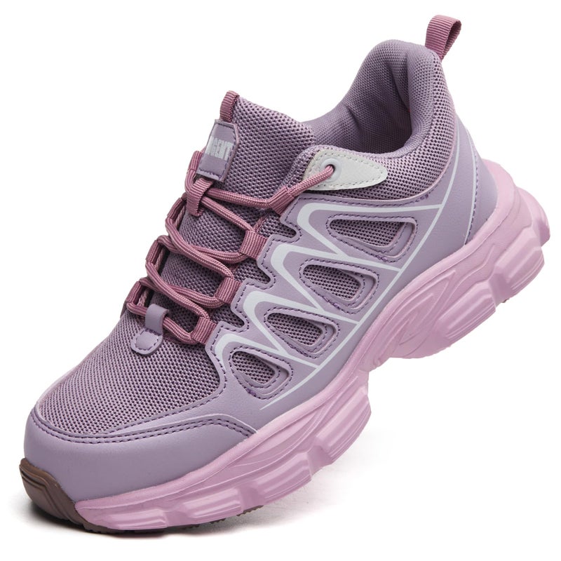 Hogent Steel Toe Shoes for Women Men Wide Non Slip Composite Work Sneakers Indestructible Comfortable Safety Tennis Shoes Lightweight Breathable Construction Sneakers Puncture Proof Ergonomic Design - Image 1