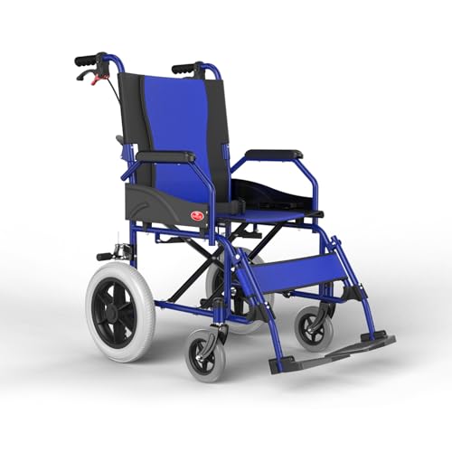 EASYCARE® Imported MS 11kg Ultra Lightweight Transporter Wheelchair with Hand Brake, Attendant Break & Quick Lock, Seat Belt, Foldable Backrest, Flip-Up Leg Rest, 105kg Capacity (12 Inches) - Image 1