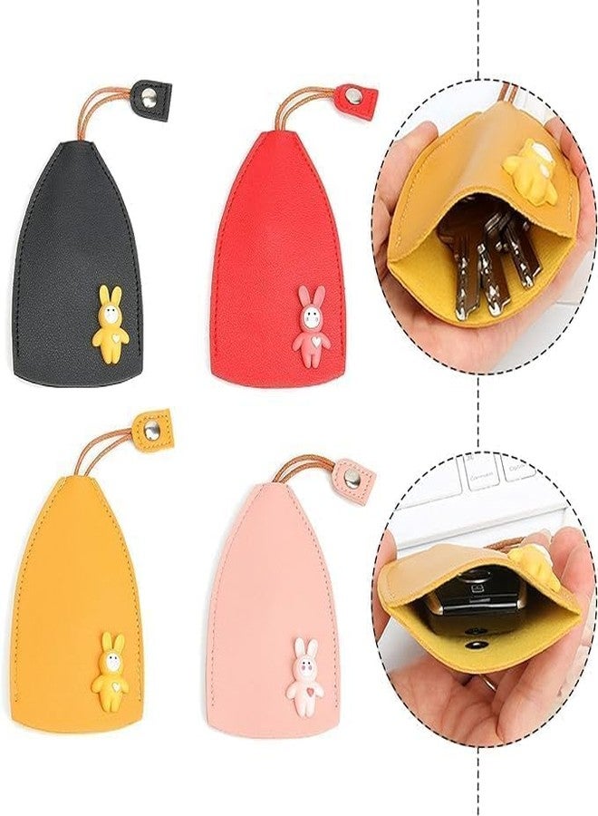 HIKI ZIKI 1 Pc's PU Leather Creative Pull Out Cute Large Capacity Car Key Case, Case Key Holder, Cartoon Pull Type Key Bag super large capacity Portable Car Key Protective Bag_ Multicolour - Image 2