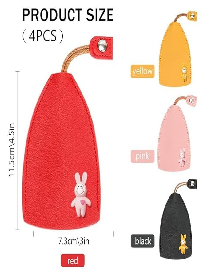 HIKI ZIKI 1 Pc's PU Leather Creative Pull Out Cute Large Capacity Car Key Case, Case Key Holder, Cartoon Pull Type Key Bag super large capacity Portable Car Key Protective Bag_ Multicolour - Image 3