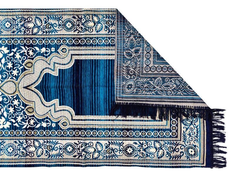 PRISCILLA Cotton Musallah Janamaz 4 X 2 Feet - Islamic Prayer Rectangular Mat for Muslims - Soft Meditation/Asan/Multipurpose Rug Travel Namaz for Men & Women, 27 X 44 Inches, (Design 2) - Image 4