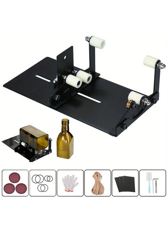 Black Glass Bottle Cutter Tool Set 19pcs DIY Craft Kit for Wine Beer Bottles - Image 1