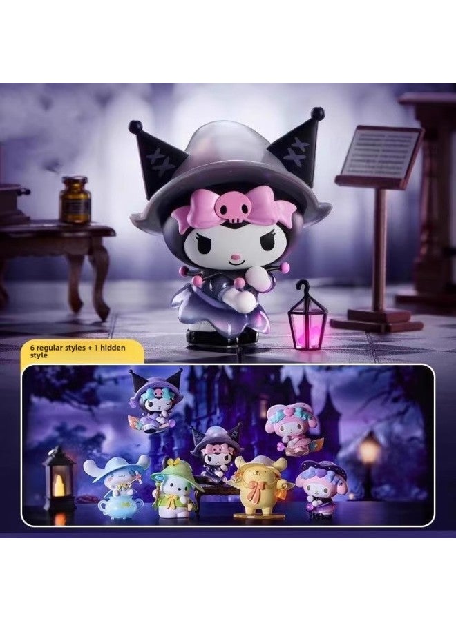 Sanrio Magic Story Blind Box Trendy Play Ornaments Cute Childhood Curomi Parchia Dog Yugui Dog Girl Gift-Color:Magic Story [purple Taro Witch Kurome]