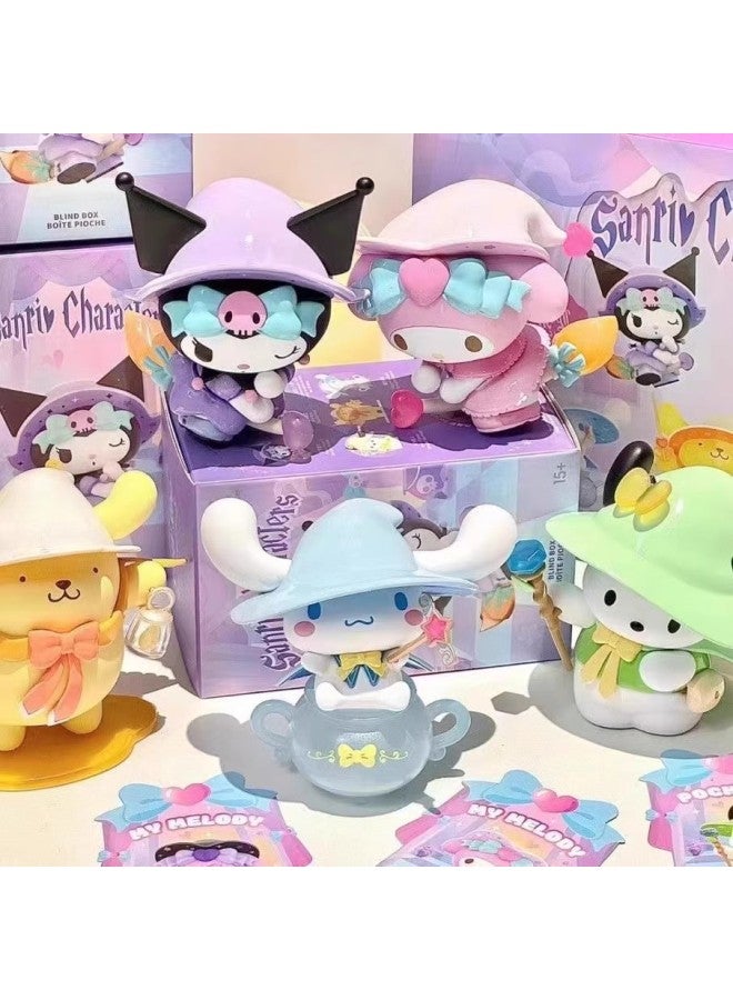 Sanrio Magic Story Blind Box Trendy Play Ornaments Cute Childhood Curomi Parchia Dog Yugui Dog Girl Gift-Color:Magic Story [purple Taro Witch Kurome]