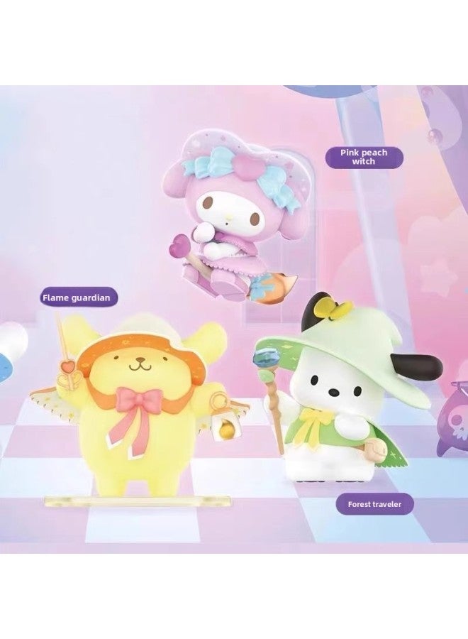 Sanrio Magic Story Blind Box Trendy Play Ornaments Cute Childhood Curomi Parchia Dog Yugui Dog Girl Gift-Color:Magic Story [purple Taro Witch Kurome]