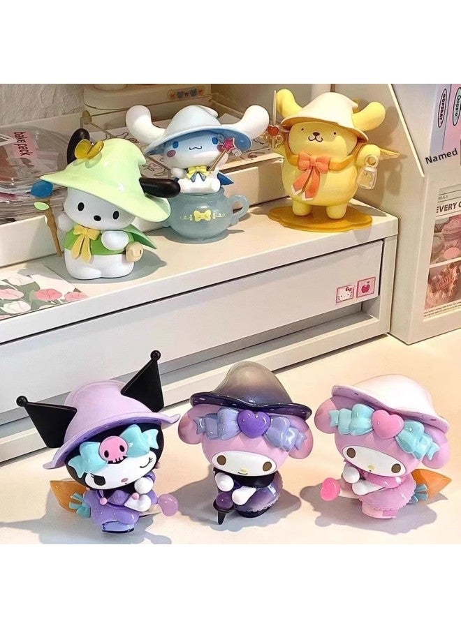 Sanrio Magic Story Blind Box Trendy Play Ornaments Cute Childhood Curomi Parchia Dog Yugui Dog Girl Gift-Color:Magic Story [purple Taro Witch Kurome]