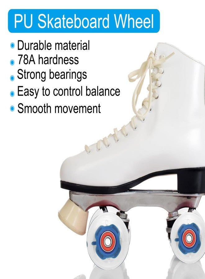 PATIKIL Light Up Skateboard Wheels 60x45mm, 4 Pack 78A PU Roller Skate Wheels with Bearings for Outdoor Cruiser Street Double Row Skating Replacement, Dark Blue - Image 3