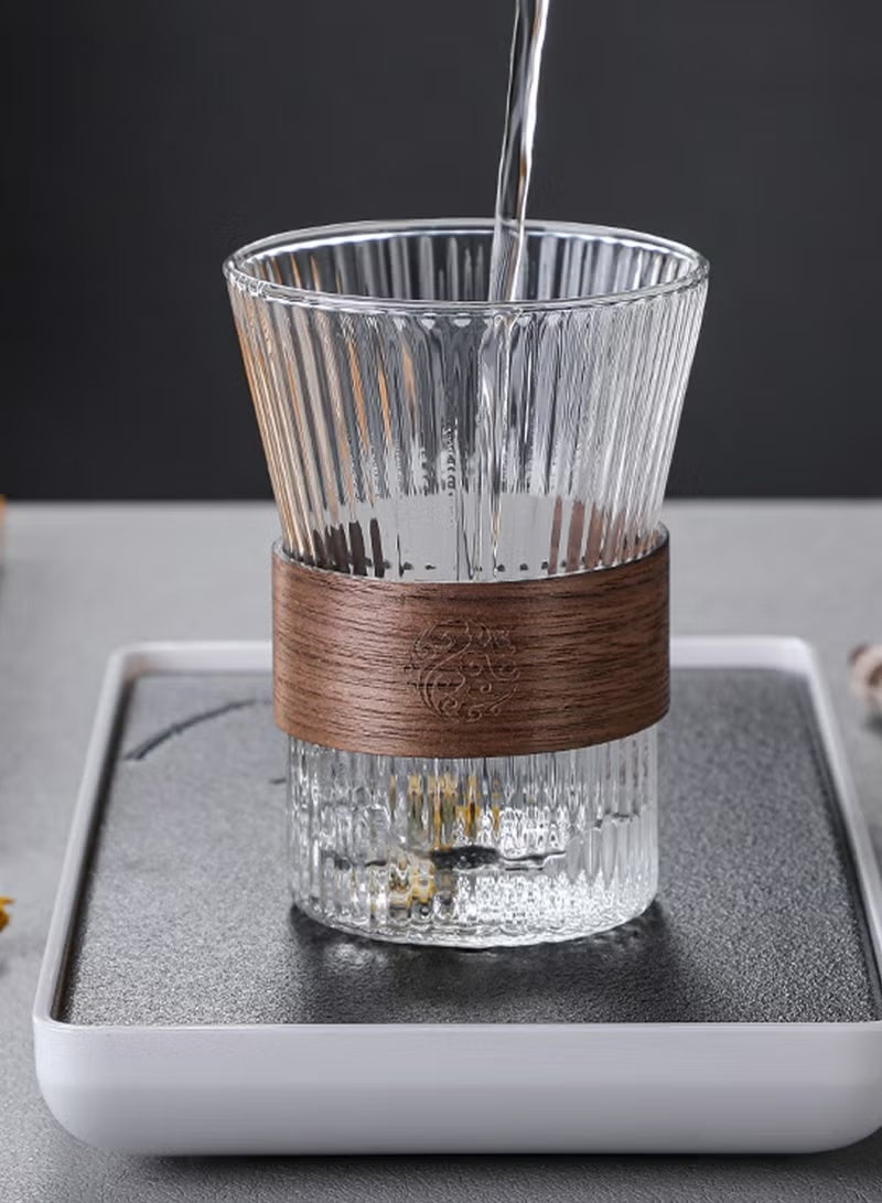 كوب قهوة زجاجي 330 مل – زجاج حراري شفاف مقاوم للحرارة للشاي والقهوة والمشروبات – تصميم أوروبي أنيق ومتين - Image 1