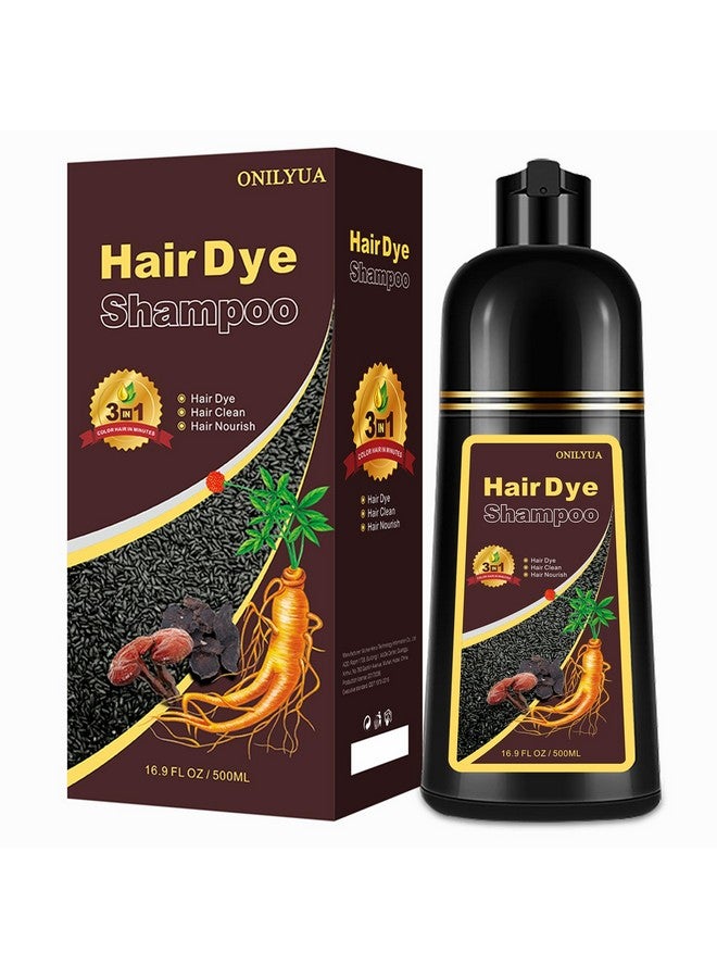 Agthyuve Hair Dye Shampoo 3 In 1 Dark Brown Hair Dye 16.9 Fl Oz Dark Brown Hair Shampoo Semipermanent Hair Dye Shampoo 100% Gray Hair Coverage Effect In 5 Minutes Lasts 30 Days (Dark Brown) - Image 1