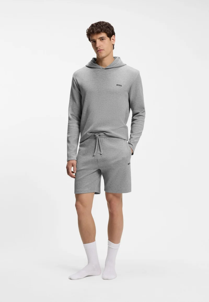 بوس Cotton-blend pyjama shorts with embroidered logo