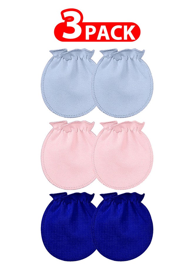 MARGOUN 3 Packs Newborn Baby Mittens Anti Scratch Baby Mittens No Scratch Mittens Baby Gloves for 0-6 Months Boys Girls Multicolour  - Image 1