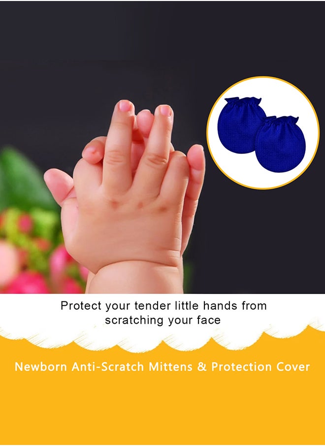 MARGOUN 3 Packs Newborn Baby Mittens Anti Scratch Baby Mittens No Scratch Mittens Baby Gloves for 0-6 Months Boys Girls Multicolour  - Image 4