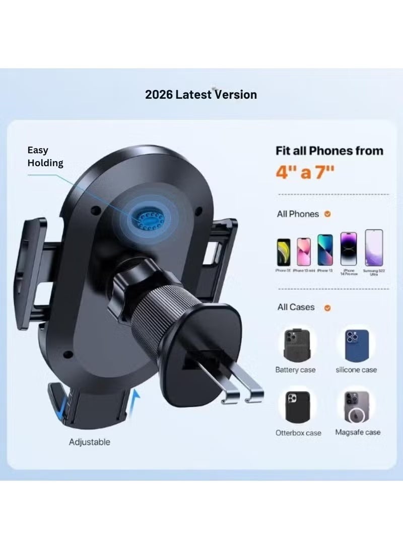 IAF Car Phone Holder with Long Adjustable Arm – Strong Suction Cup Dashboard & Windshield Mount, 360° Rotating Universal Mobile Holder Stand for iPhone, Samsung & All Smartphones - Image 4