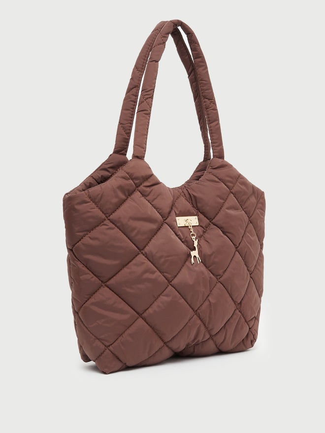Styli Styli Brown Quilted Shoulder Bag  - Image 1