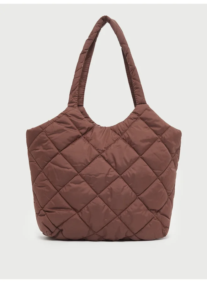 Styli Styli Brown Quilted Shoulder Bag
