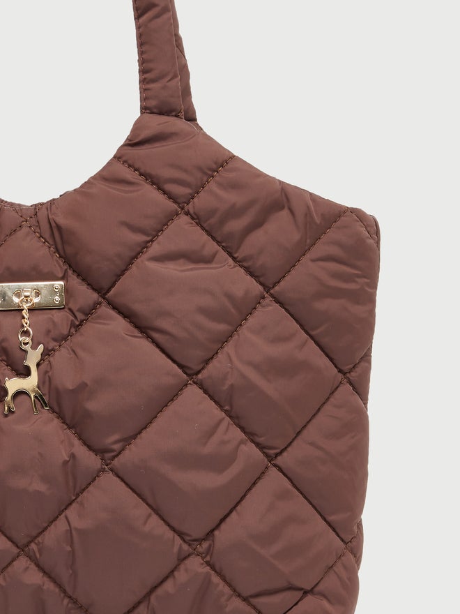 Styli Styli Brown Quilted Shoulder Bag  - Image 3