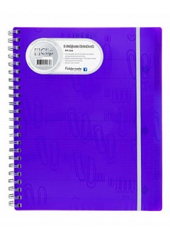 Foldermate A4 Size Spiral Subject Notebook With Elastic Closure Dark Blue Cover 