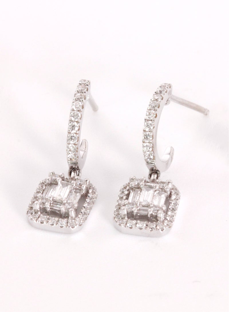 MIKURA Earrings, G/H Color, SI Clarity, 18KW, 84D  - Image 1