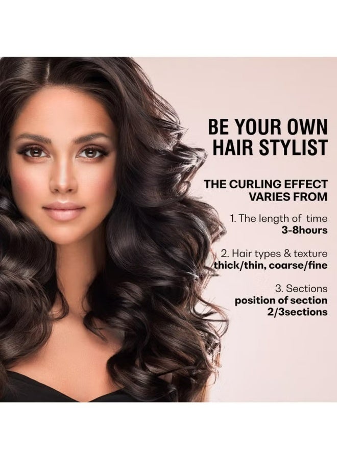 3 قطع من مكواة تجعيد الشعر بدون حرارة، قضبان مع خطاف، قضيب تجعيد بدون حرارة لجميع أنواع الشعر، مكواة تجعيد بدون حرارة للنوم بها (بني فاتح) - Image 5