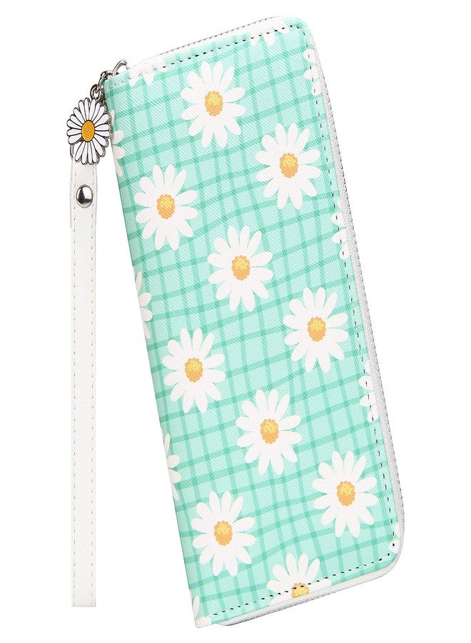 كوكو محفظة نسائية مطبوعة بسحاب من KUKOO، محفظة هاتف صغيرة، منظم بطاقات، جلد صناعي (أصفر - ديزي - 4) - Image 1