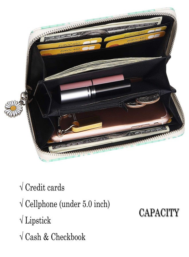 كوكو محفظة نسائية مطبوعة بسحاب من KUKOO، محفظة هاتف صغيرة، منظم بطاقات، جلد صناعي (أصفر - ديزي - 4) - Image 4