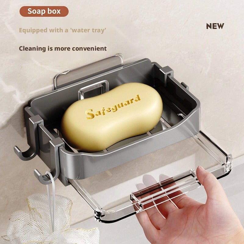 Jibaiju Wall-Mounted Soap Dish with Drainage, ABS, 13.3x8.3x4.1cm - Image 3