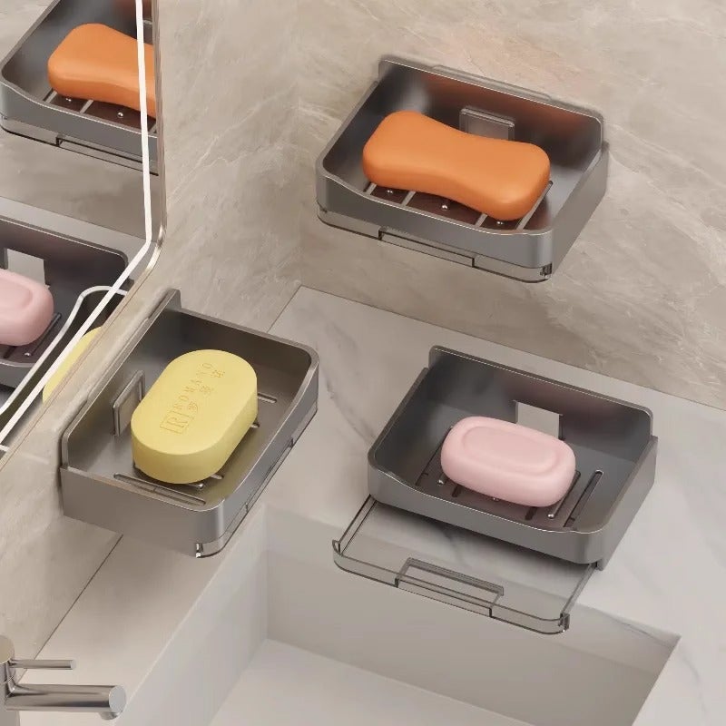 Jibaiju Wall-Mounted Soap Dish with Drainage, ABS, 13.3x8.3x4.1cm - Image 2