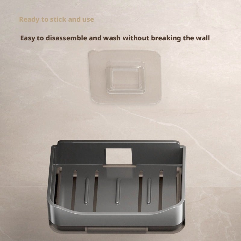 Jibaiju Wall-Mounted Soap Dish with Drainage, ABS, 13.3x8.3x4.1cm - Image 4
