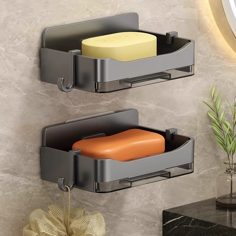 Jibaiju Wall-Mounted Soap Dish with Drainage, ABS, 13.3x8.3x4.1cm - Image 1