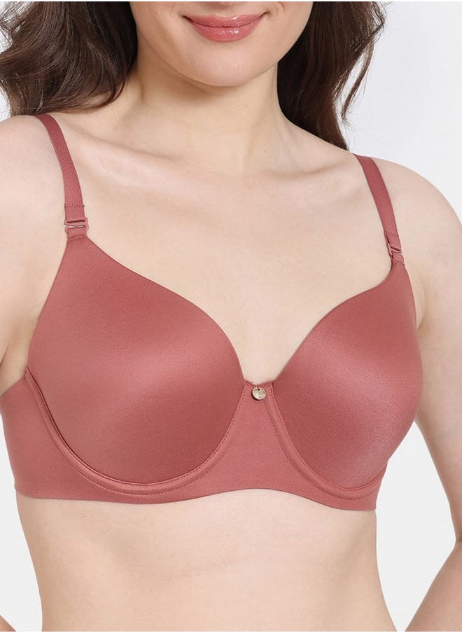 zivame Zivame Solid Padded Wired T-shirt Bra with Hook and Eye Closure  - Image 4