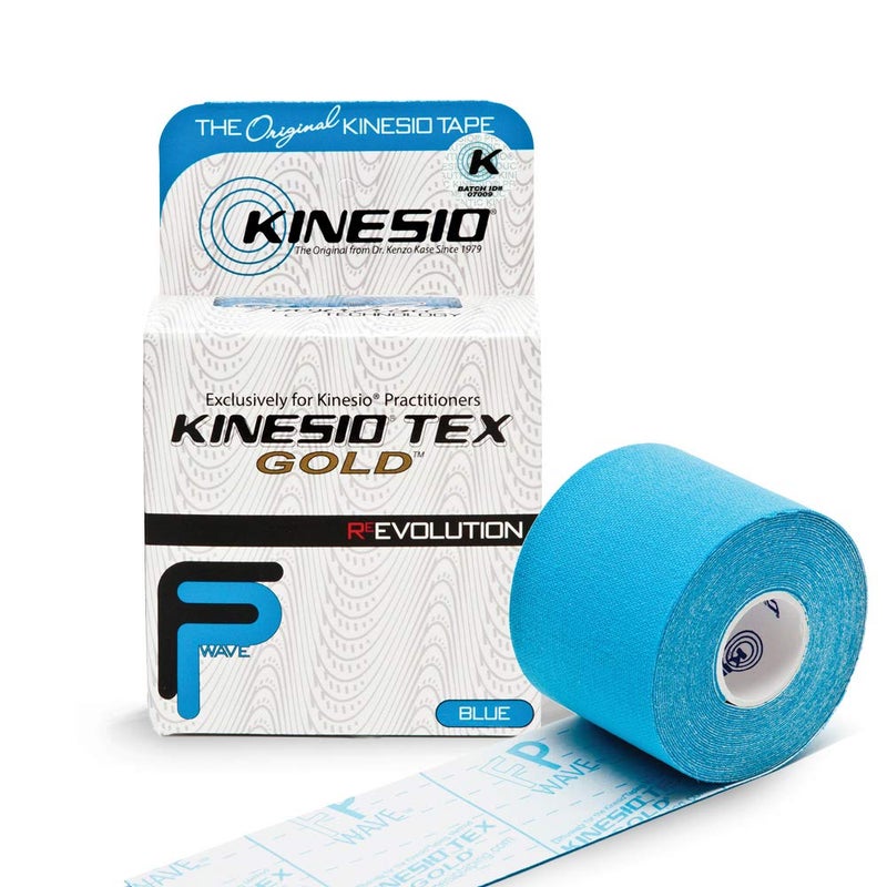 Kinesio شريط كينيسيو - شريط رياضي علاجي مرن تكست جولد FP - أزرق - 2 بوصة × 16.4 قدم - Image 1