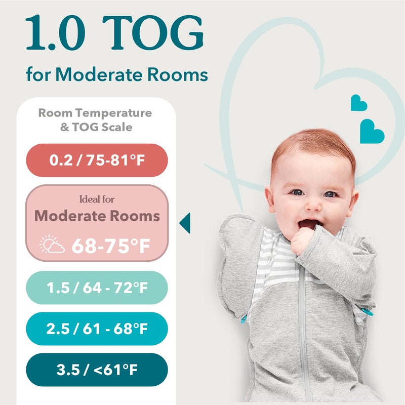 Love to Dream Swaddle UP, Gray, Newborn, 5-8.5 lbs., Dramatically Better Sleep, Allow Baby to Sleep in Their Preferred arms up Position for self-Soothing, snug fit Calms Startle Reflex - Image 4