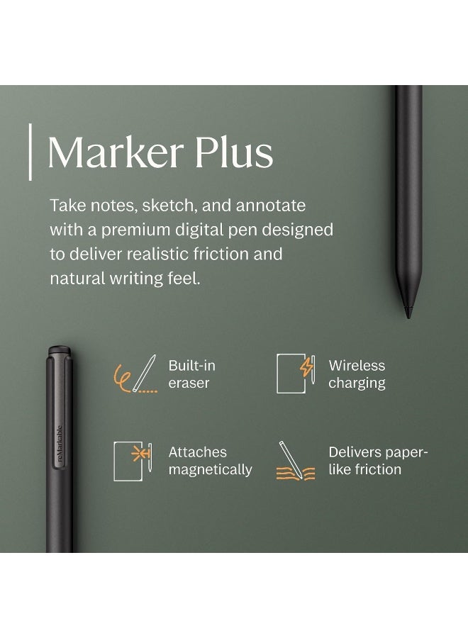 Remarkable حزمة فوليو جلدية reMarkable Paper Pro Move | جهاز لوحي ورقي ملون فائق الحمل بحجم 7.3" مع قلم ماركر وقلم مع ممحاة، وغطاء كتاب من الجلد الأسود - Image 4