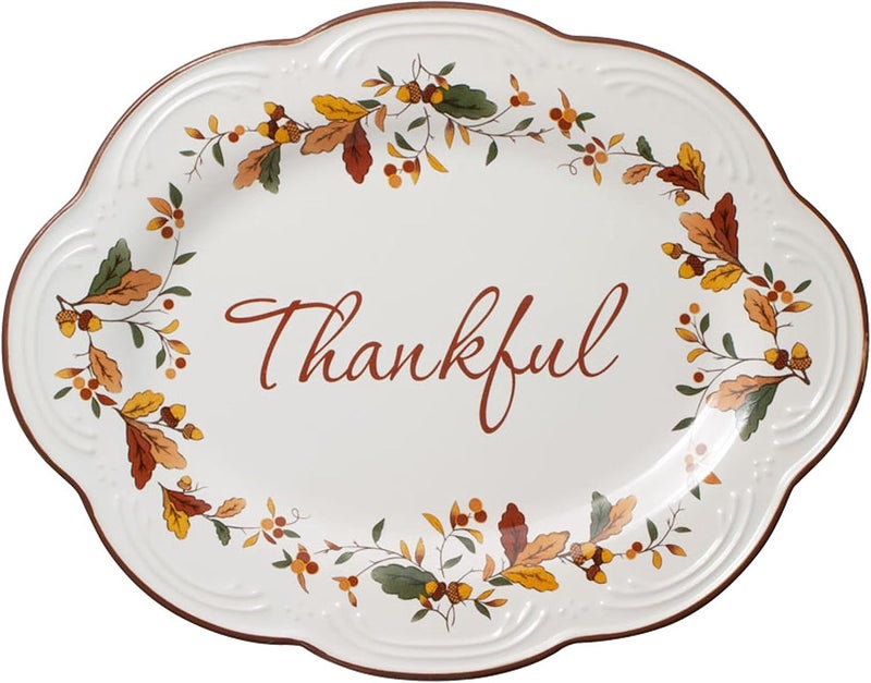 Pfaltzgraff Pfaltzgraff Autumn Berry Small Oval Platter 105 inches Cream  - Image 1