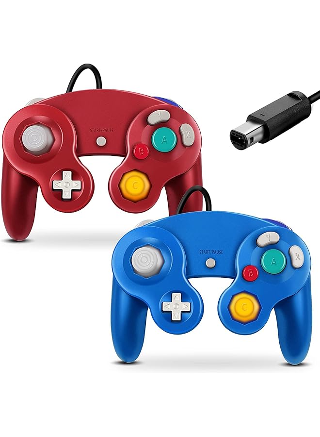 Gamecube Controller， Wireless Switch Controller For Nintendo Switch/Lite/Oled Controller，Bluetooth Game Controller Joystick Gamepad（Blue & Red）2Pcs - Image 1