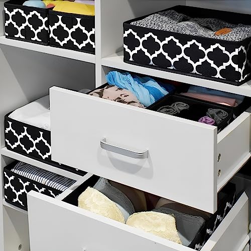 KIKA HOMS Drawer Storage Organizer, Organisers Storage Box for Drawers, Cloth Storage Boxes for Baby Clothes, Bra, Underwear, Socks, Lingerie, Ties, Scarves, in Closet (6 pcs, Black) - Image 4