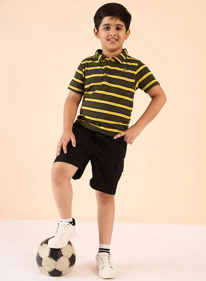 Stylo Bug Boys Striped Cotton Polo T-Shirt