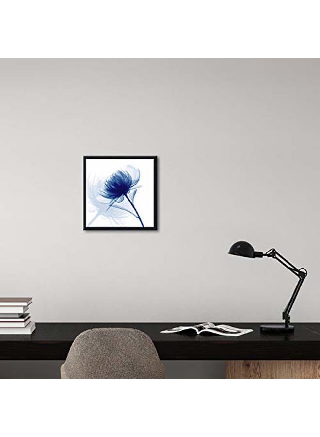 Pyradecor Black Framed Blue Flickering Flower Modern Paintings Canvas Wall Art Grace Floral Pictures on Canvas Prints One Panel Artwork for Bedroom Office Home Decorations AH4073-3030-1-BF - Image 2