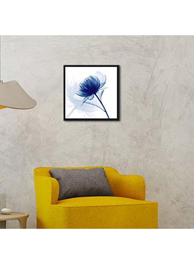 Pyradecor Black Framed Blue Flickering Flower Modern Paintings Canvas Wall Art Grace Floral Pictures on Canvas Prints One Panel Artwork for Bedroom Office Home Decorations AH4073-3030-1-BF - Image 3