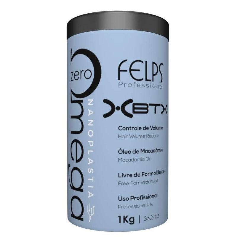 Felps XBTX Omega Zero Hair Volume Reducer, Macadamia Oil, Formaldehyde-Free 1kg / 35.3fl.oz