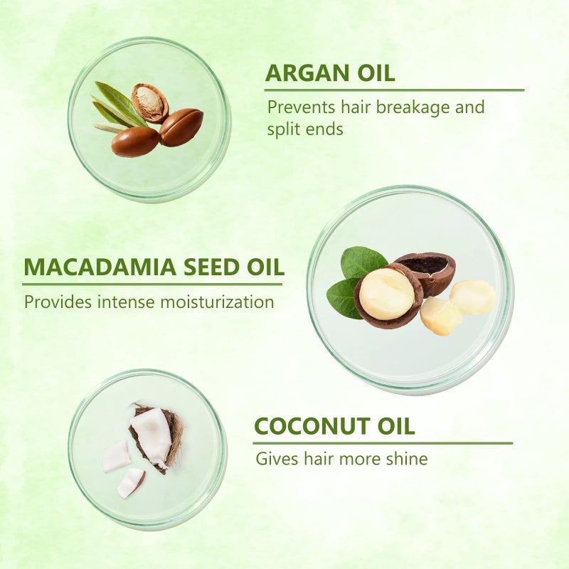 SHAKEBAR Hair Mask for Damaged Hair, Moisturizing Hair Mask with Macadamia & Argan Oil, Deep Conditioning Hair Mask for Dry Damaged Hair and Growth, Helps Revive Dry, Frizzy, Damaged Hair.280ml - Image 3