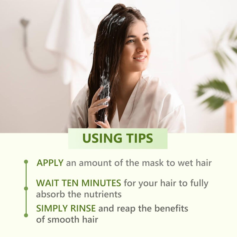 SHAKEBAR Hair Mask for Damaged Hair, Moisturizing Hair Mask with Macadamia & Argan Oil, Deep Conditioning Hair Mask for Dry Damaged Hair and Growth, Helps Revive Dry, Frizzy, Damaged Hair.280ml - Image 5