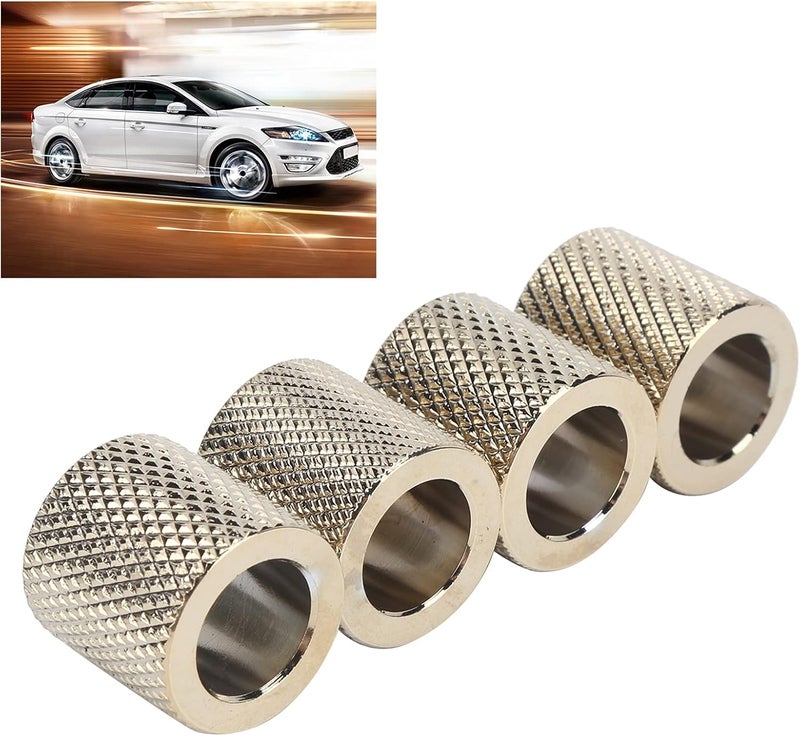klarako Car Headrest Collar Ring Decor Aluminium Alloy Car Decor Headrest Collar for Car SUV Truck Interior Decoration (Pack of 4)(Golden) - Image 3
