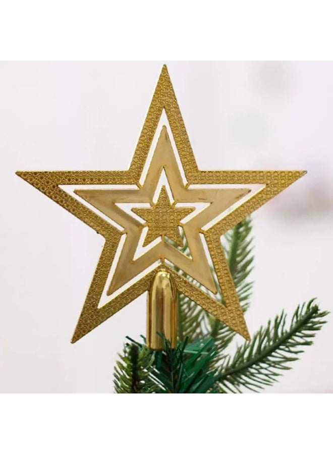 أكاليكس 4 في 1 الاصطناعي الأخضر س ماس شجرة 210 سنتيمتر الفضة الكرة نجمة و شجرة تنورة 78 سنتيمتر مع نجمة ذهبية - Image 2