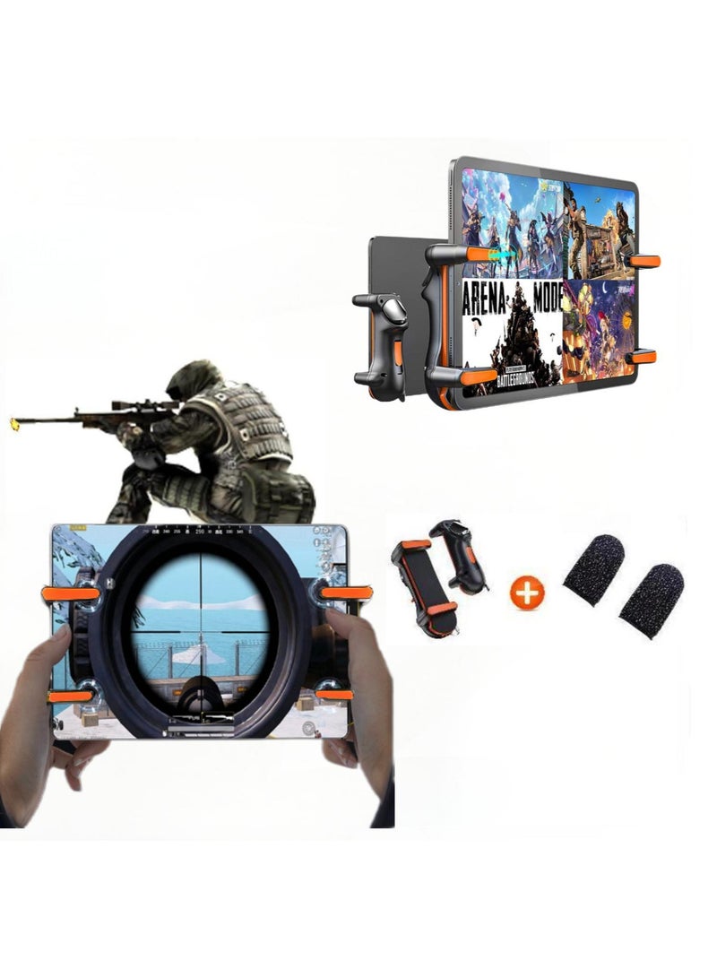 PUBG Controller for ipad, Six Way Shooting, Maximum Electric 24 Consecutive Strikes, 6/12/18/24 Taps, iPad/Tablet, Gaming Pad, High Sensitivity, High Precision, Shooting Buttons (Orange)  - Image 1