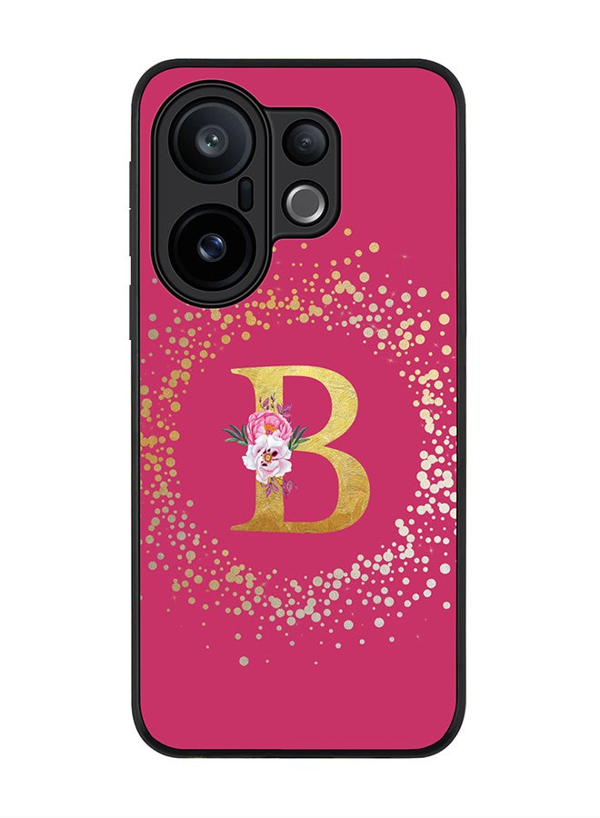 Stylizedd For vivo X200 FE / S30 Pro mini Case,Slim fit Camera Protection, Shockproof Thin Phone cover  - Custom Monogram Floral - B ( Deep Pink )