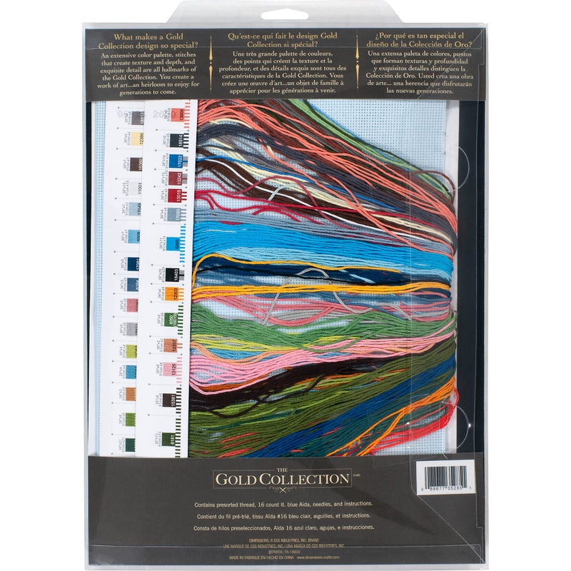 Dimensions 70-35285 Gold Collection Seaside Summer Village Advanced Counted Cross Stitch Kit, 16 Cnt. Light Blue Aida, 15" x 12" - Image 2