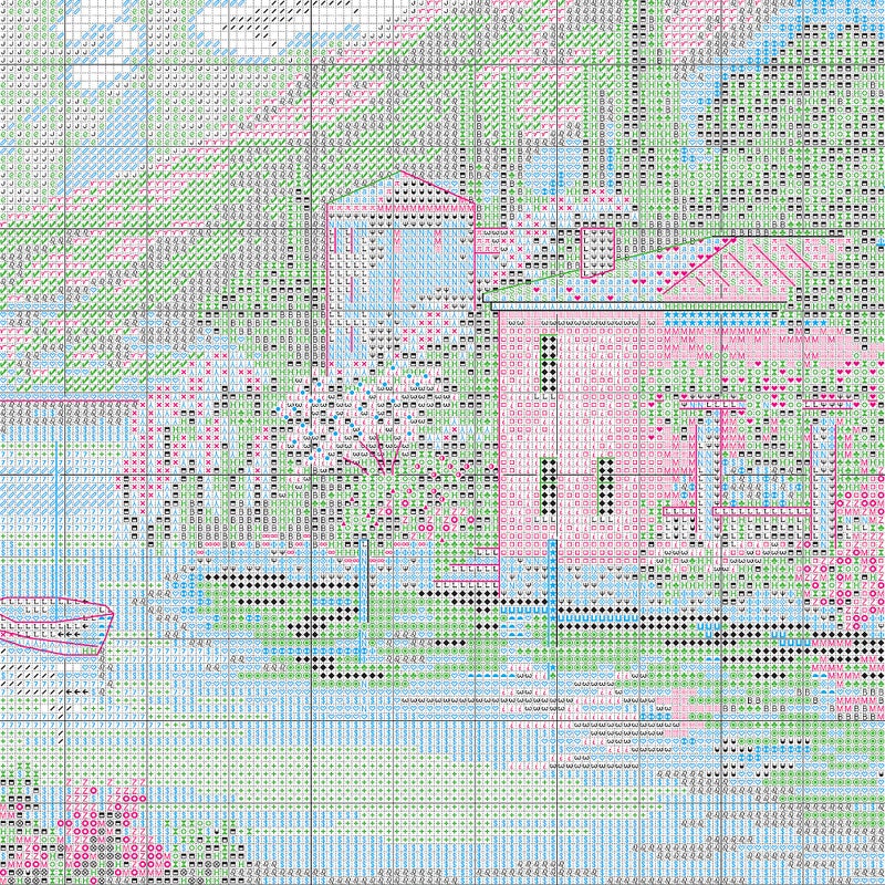 Dimensions 70-35285 Gold Collection Seaside Summer Village Advanced Counted Cross Stitch Kit, 16 Cnt. Light Blue Aida, 15" x 12" - Image 4